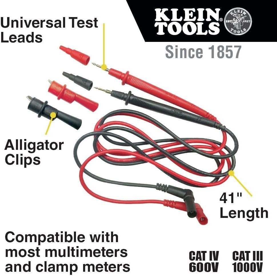 Klein Universal Replacement Lead Set with Alligator Clips - 41 Inch