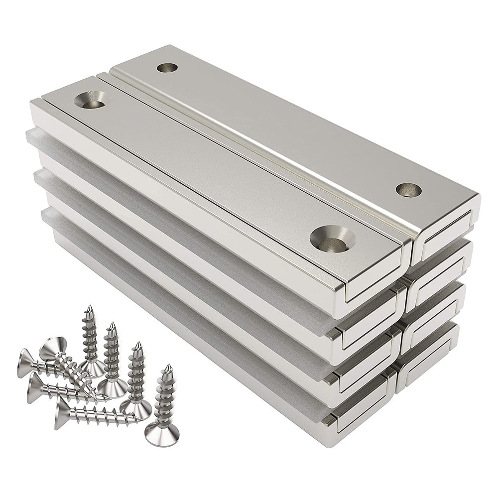 Neodymium Rectangular Magnets 70 LB Force Size 2.36" x 0.53" x 0.20" with Cou...