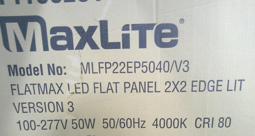 MaxLite 14100231 Fixture FLATMAX LED FLAT PANEL 2X2 EDGE LIT Version 3 4000K