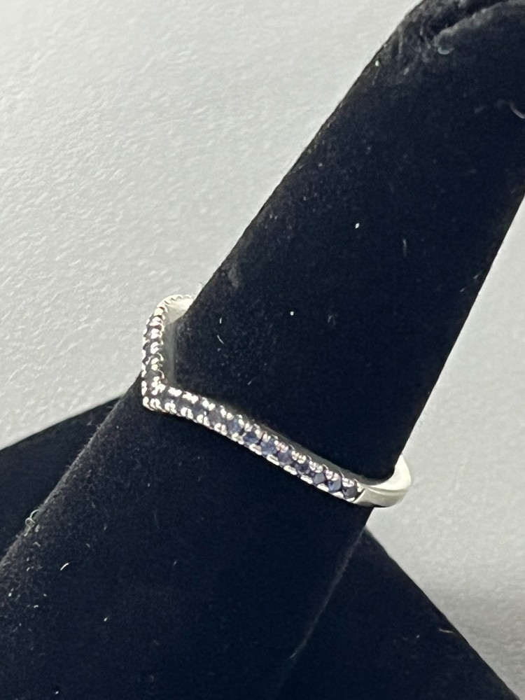 AUTHENTIC Pandora Sparkling Blue Ring Timeless Wishbone size 7.5