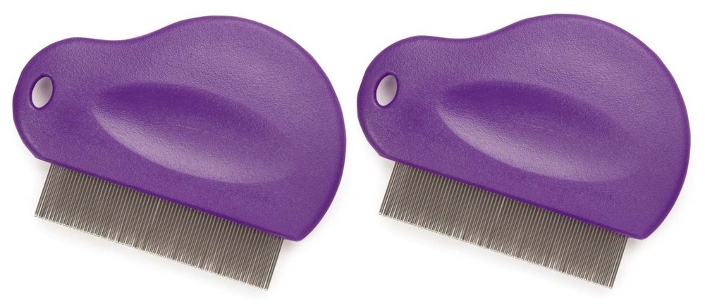 Pet Flea Combs Contoured Grip 3" 29 Tooth Tool Black or Purple Bulk Available
