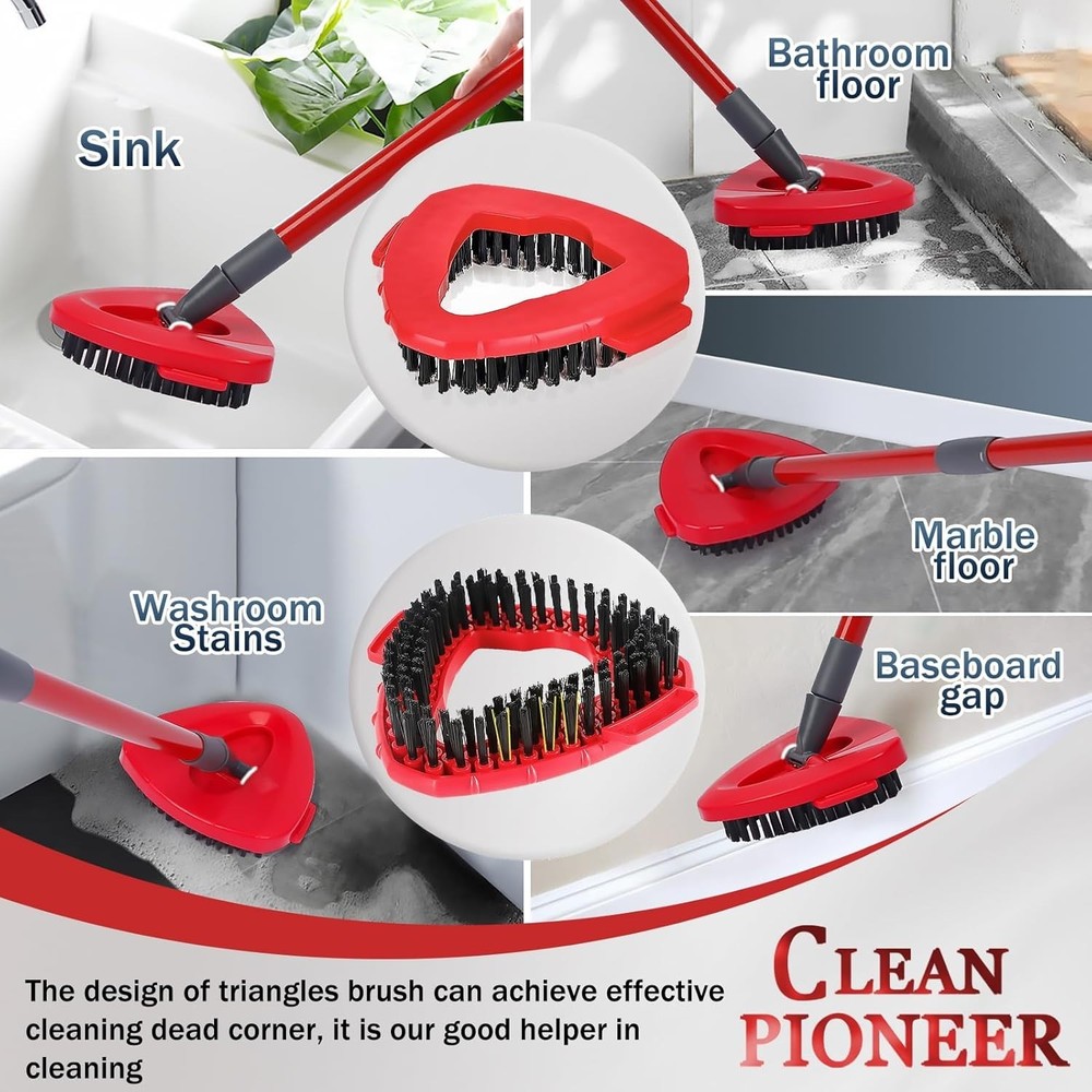 Durable and Lightweight Spin Scrub Brushes – Perfect for Tile & Floor Care