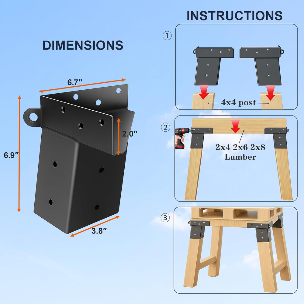 Deer Stand Brackets 4X4, Elevator Brackets 4"X4",Deer Blind Bracket, for Outdoor