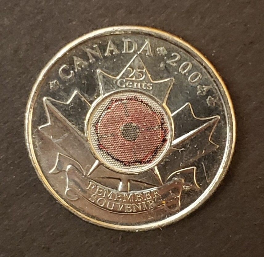 2004 Canada 25 cents Remembrance Day