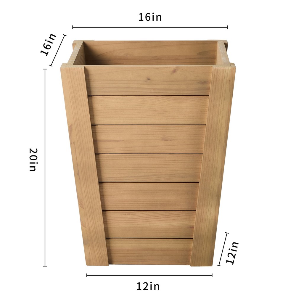 16 in Tall Wood Planter