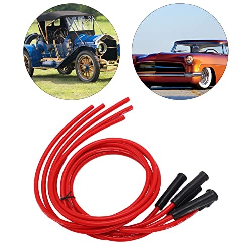 Plug Ignition Wire Set, Plug Ignition Wire Set Red High Performance Silicone