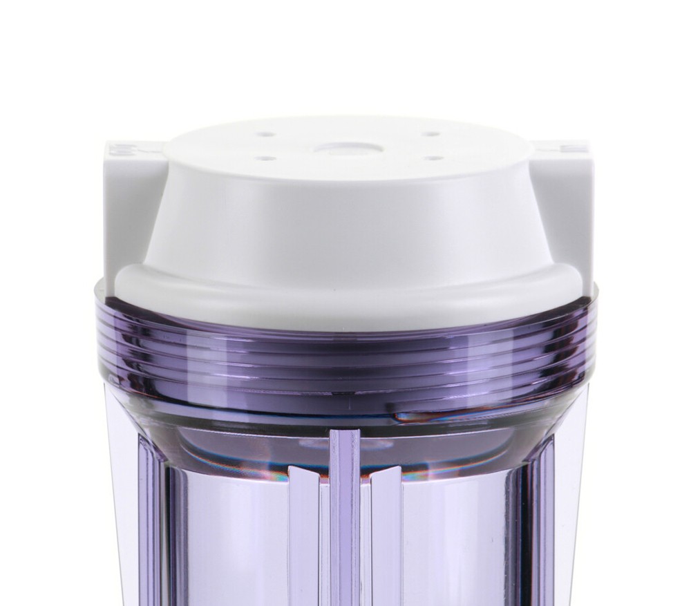 Hydronix 10" Clear Housing w/ White Flat Cap, RO & Filtration Systems 3/8" Ports