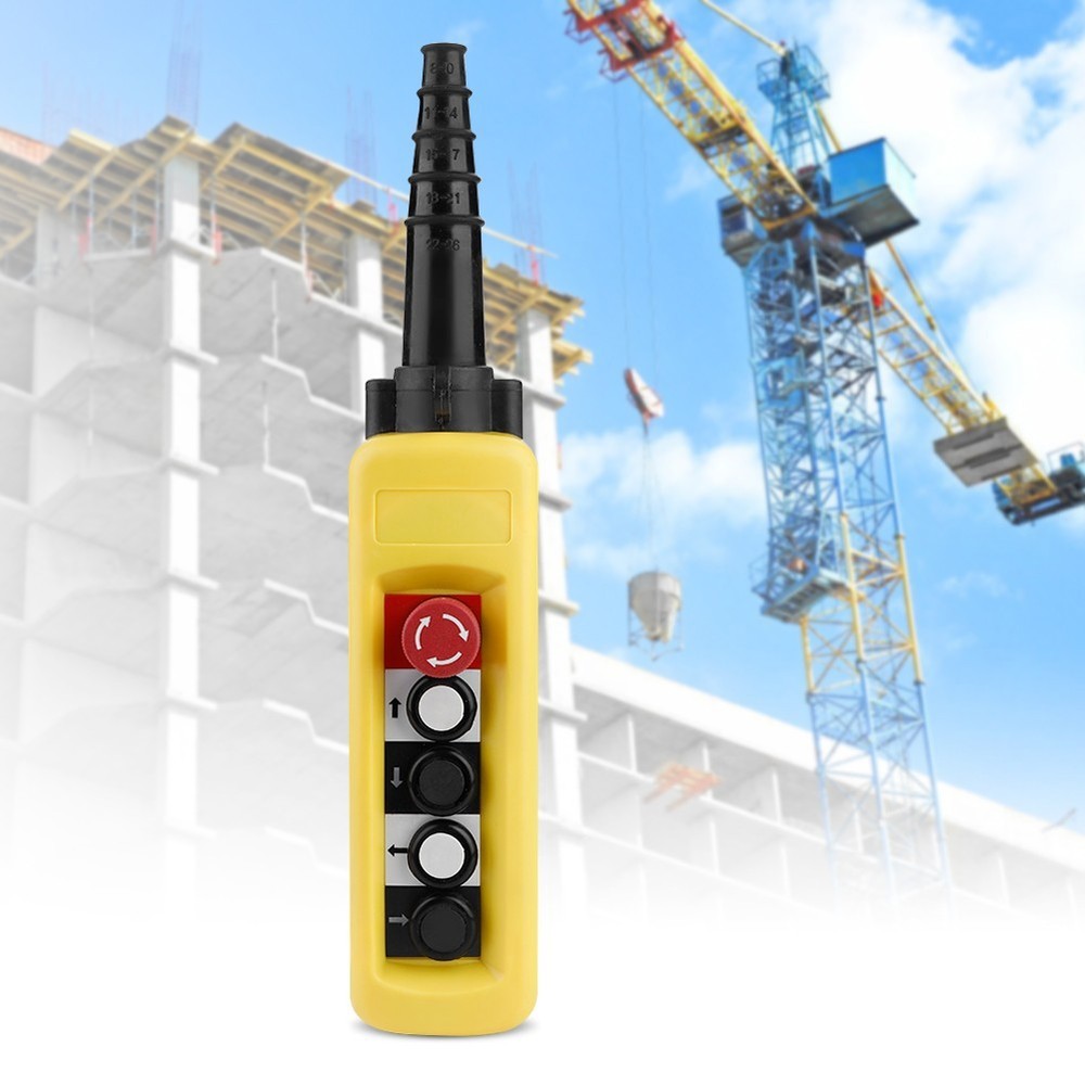 Lifting Pendant Controller 4 Buttons Crane Chain Hoist Push Button Switch