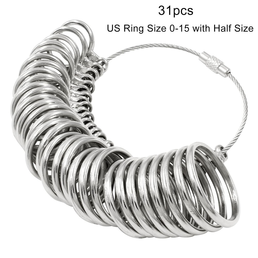 Litoexpe Ring Sizer Measuring Tool, 31pcs Measurement Zinc 1pcs