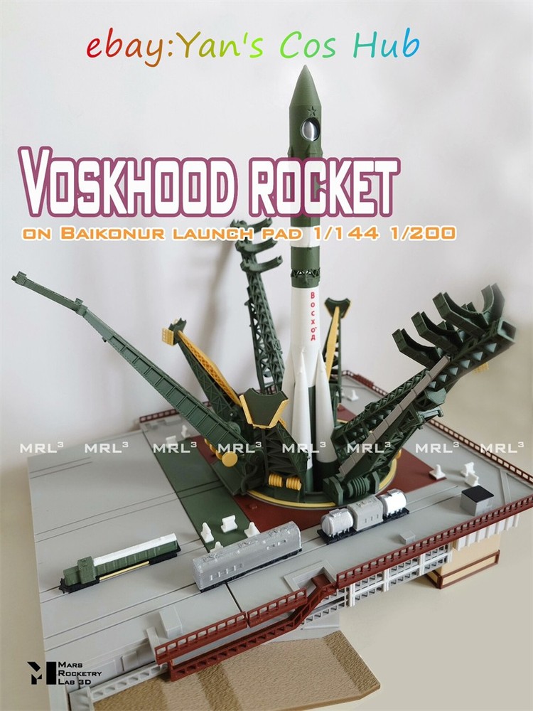 1:200 Scale Vostok Rocket Baikonur Launch Site 3D Printed Model