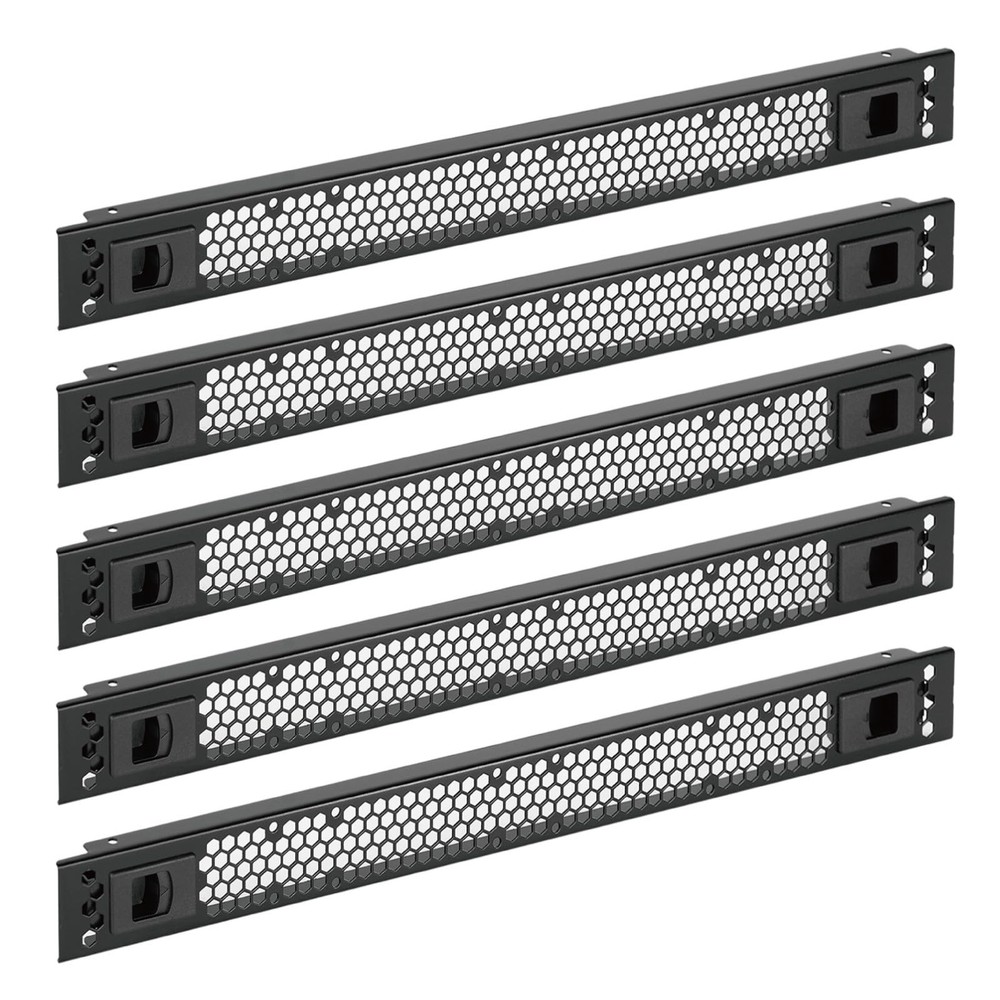 5 Pack 1U Rack Perforated Blank Panel Cold Rolled Steel For 19in Server Rack