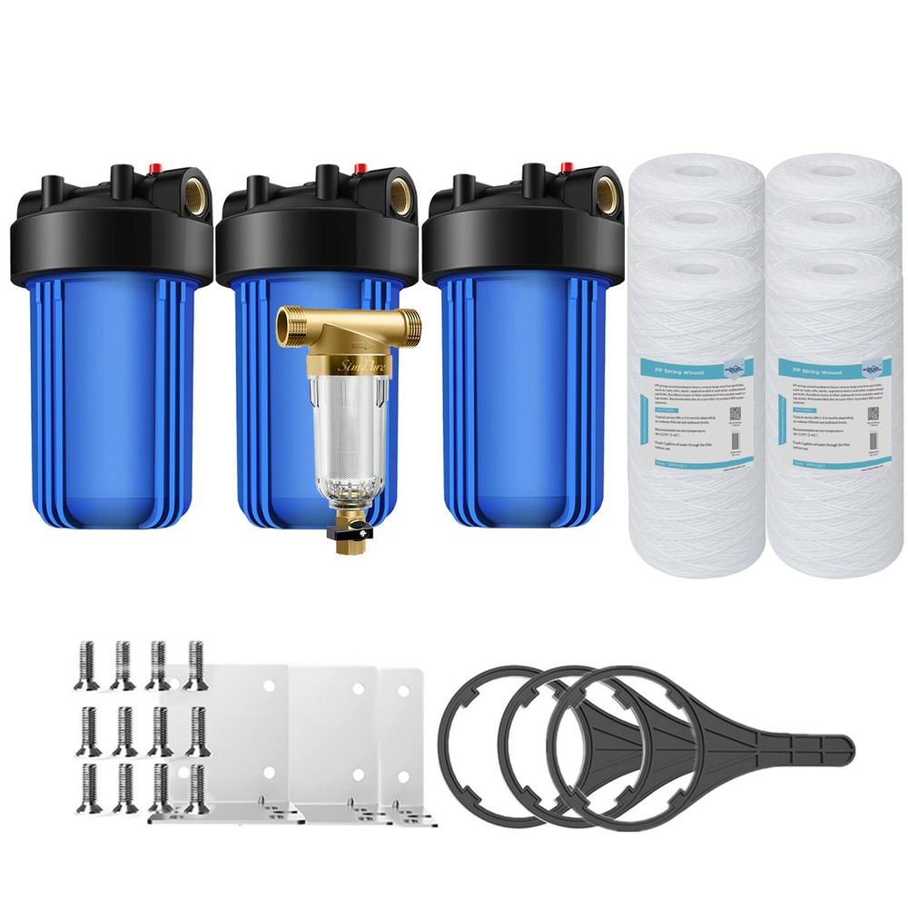 Whole House Water Filter Housing System 10" x 4.5" String Sediment Filtration