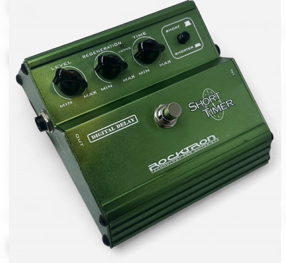 Rocktron Short Timer Digital Delay Guitar Effects Pedal Green Tested Working