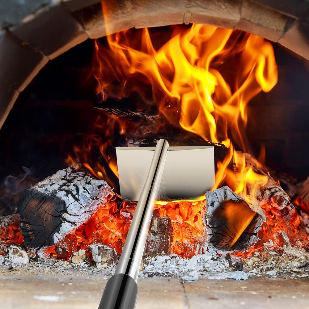 26.8 Extendable BBQ Ash Tool Stainless Steel Charcoal Rake Silver