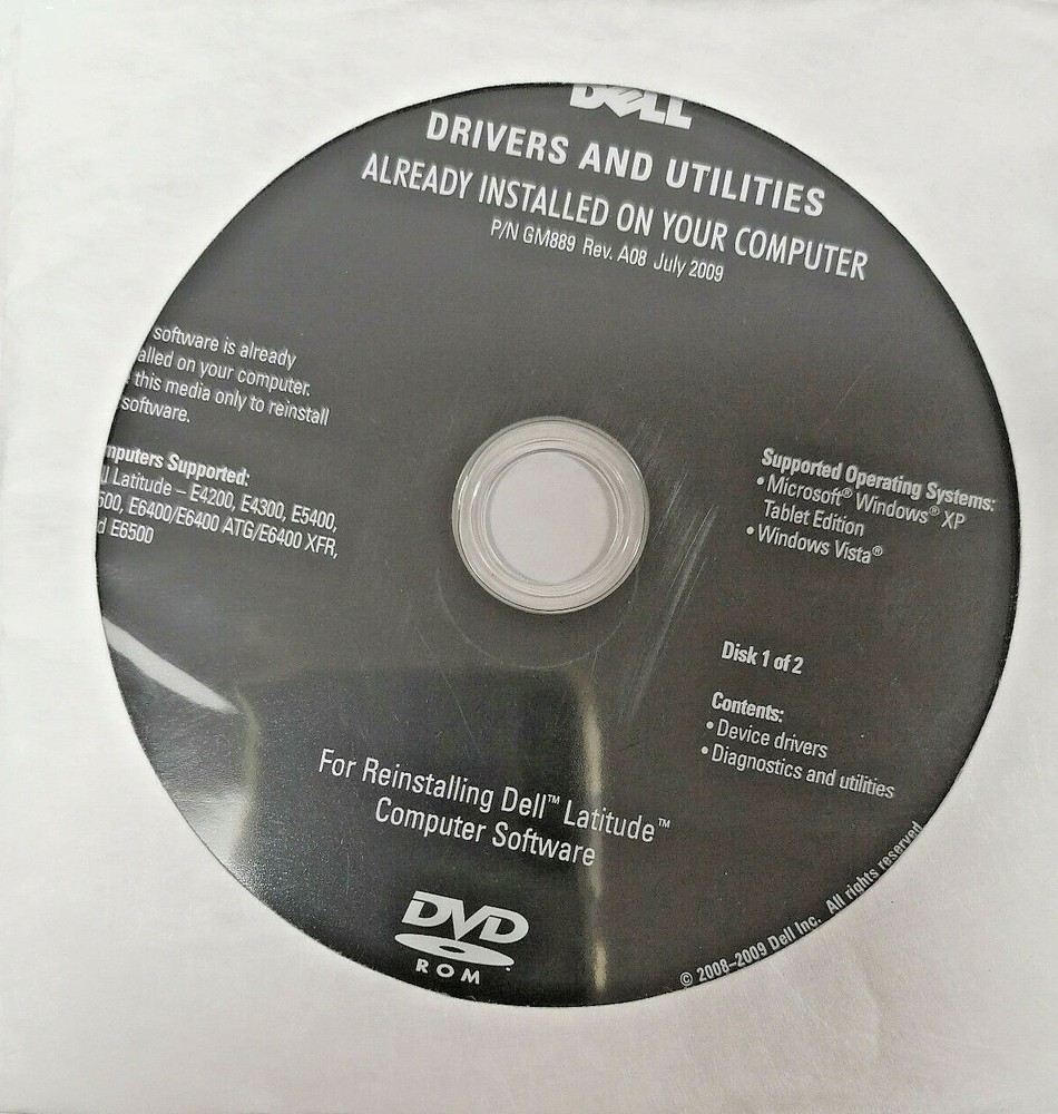 Dell Drivers  & Utilities Discs for Latitude 0UN631 GM889