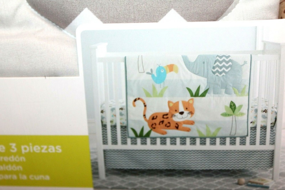 Cuddle Time Cuddletime Amazonia Elephant Tiger 3-Pc Crib Bedding Set