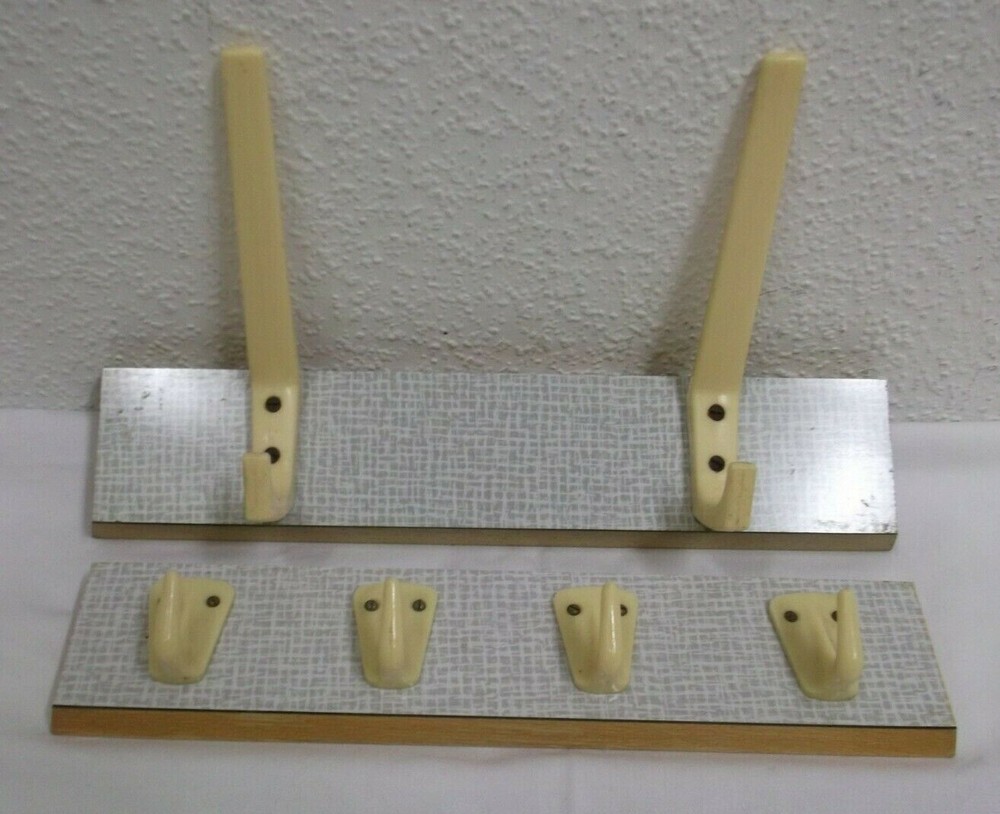 40er 50er 2 Wardrobe Kitchen Hook Wood Laminated Plastic Hook