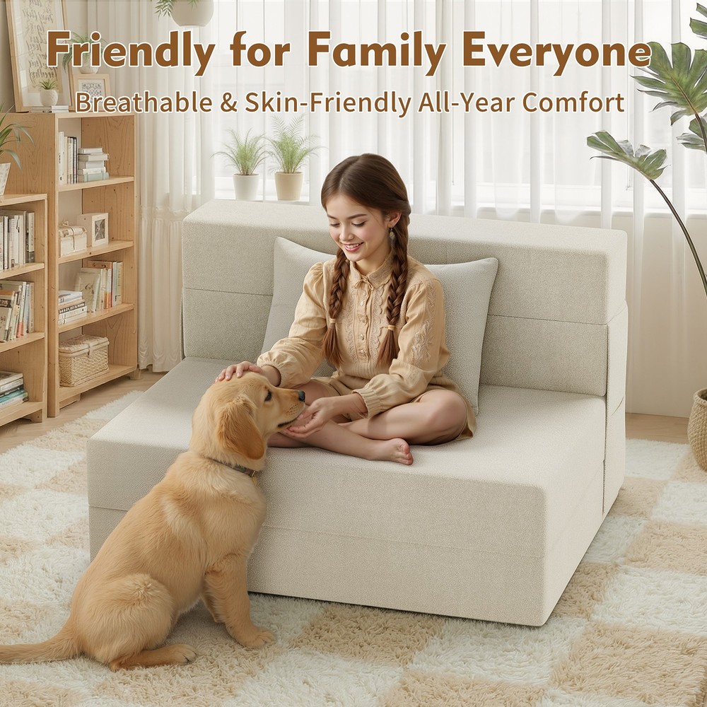 Convertible Folding Sofa Bed Folding Couch Floor Sofa Pillow Soft 39''