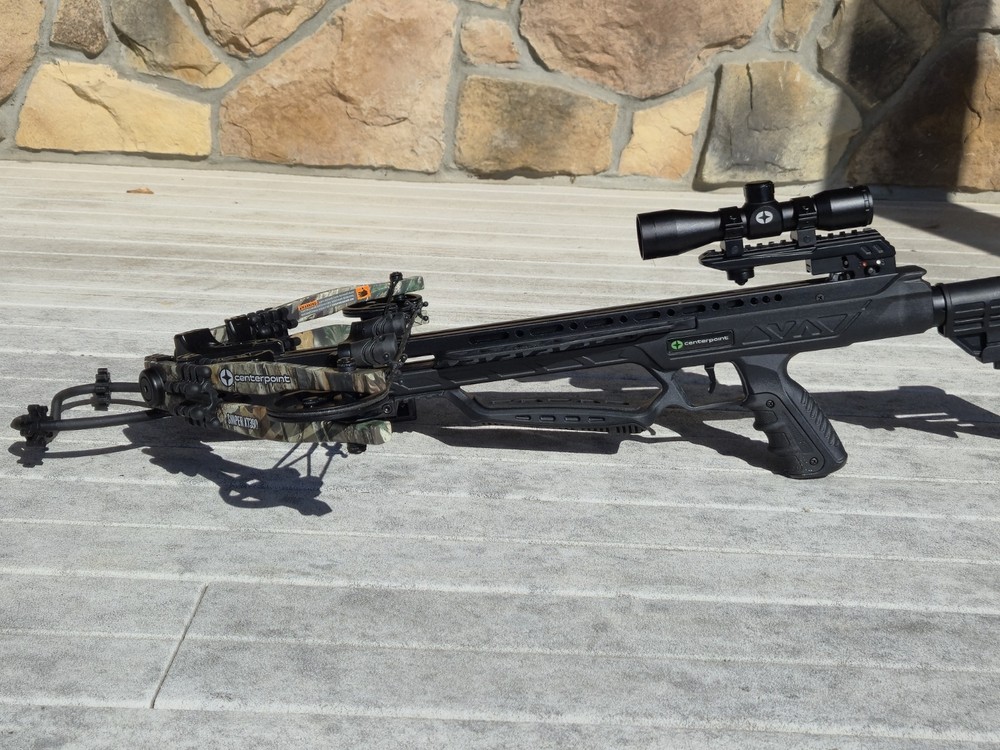 Centerpoint Sniper XT390 crossbow, case, target, & accessories