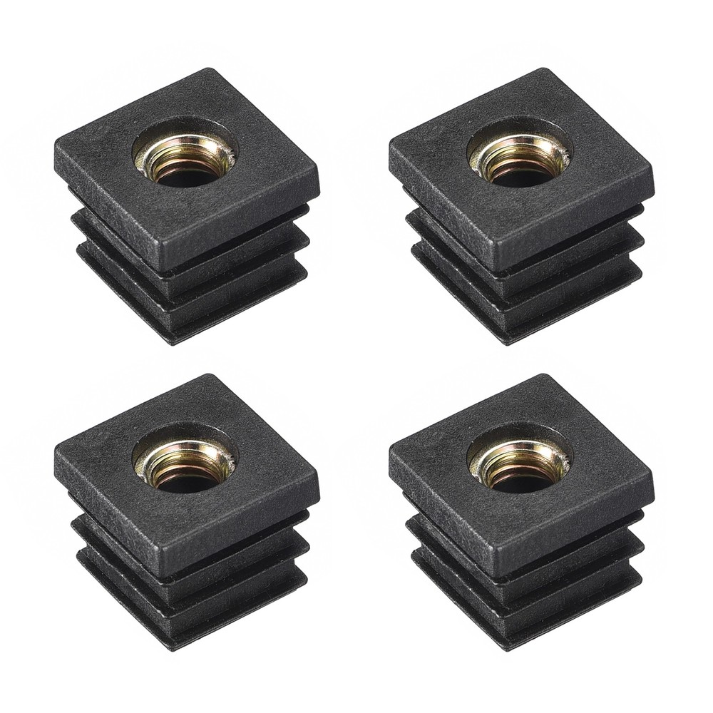 4Pcs 0.87"x0.87" Caster Insert with Thread, Square M8-1.25mm Thread
