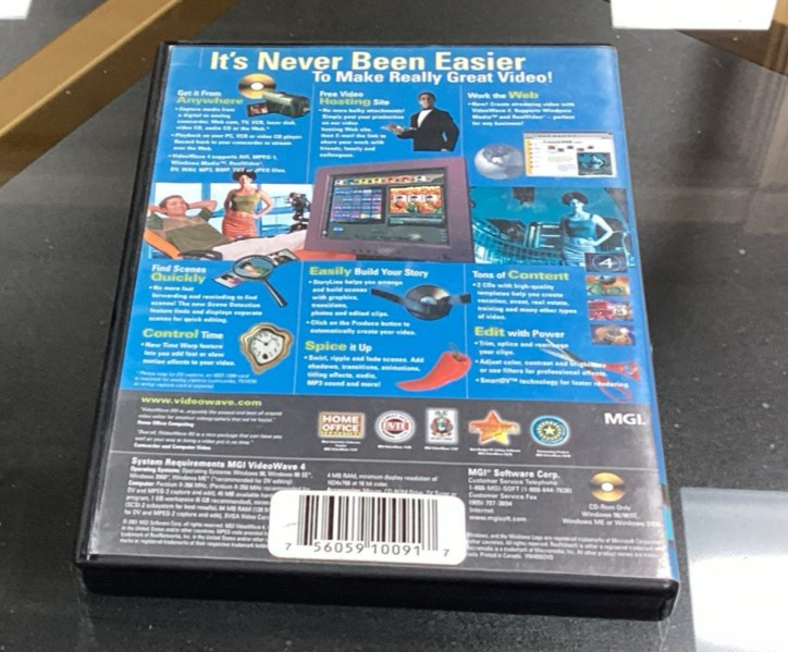 MGI Video Wave Version 4.0 PC Home & Office CD ROM Software