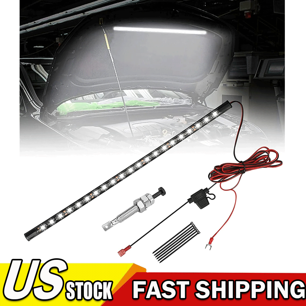 Under Hood LED Light Kit on/off-Automatic-Universal fit Any Vehicle White 1/2Set