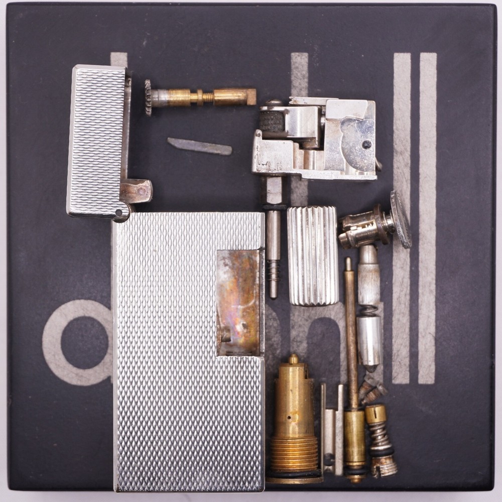 Dunhill Mini Lighter Silver Barry Pattern_Ultrasonically cleaned