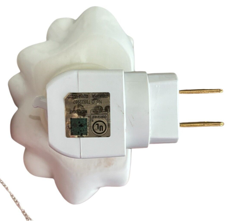 White Ceramic Christmas Tree with Lights Nightlight Plug In