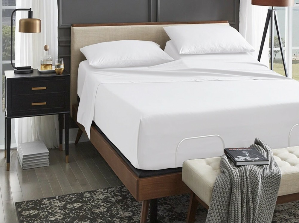 Egyptian Cotton 1000 TC Half Split Head Flex Top Sheet Set Adjustable 15 Deep