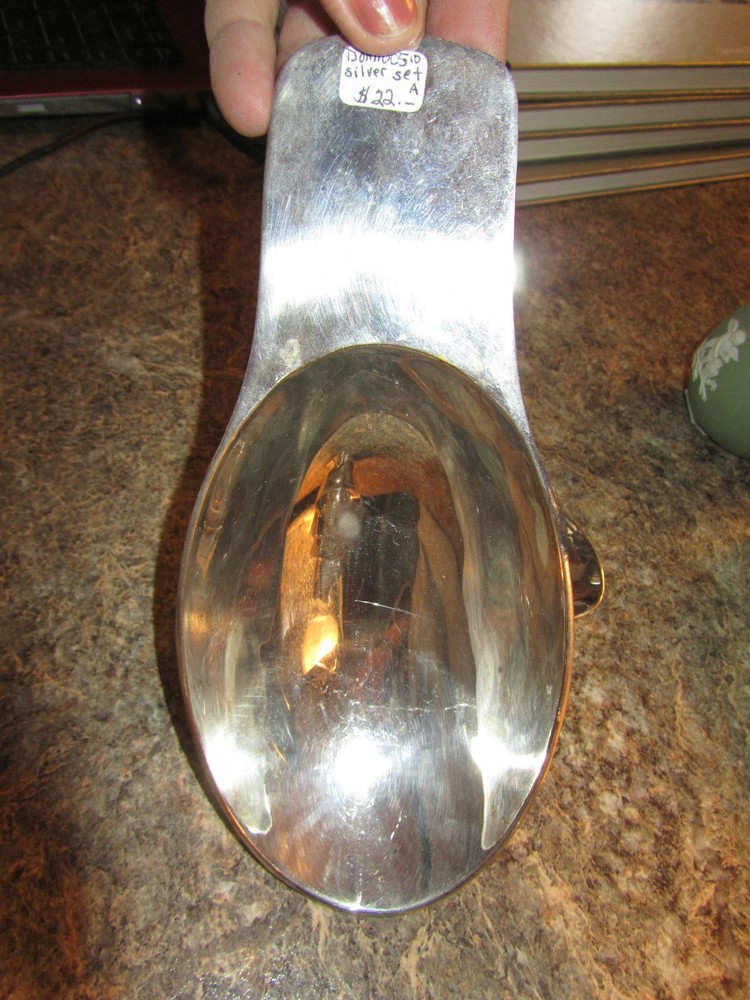 Silverplate Bowl or Server with Spoon - no maker's mark