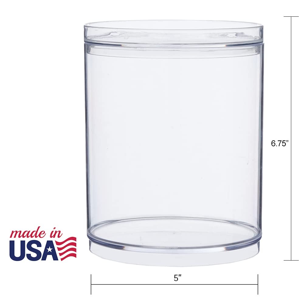STORi Bella Tall Scrunchie Holder Stackable Clear Plastic Container Set of 2