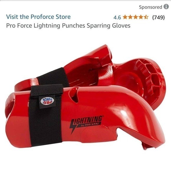 ProForce Lightning Punches Sparring Gloves Red Large