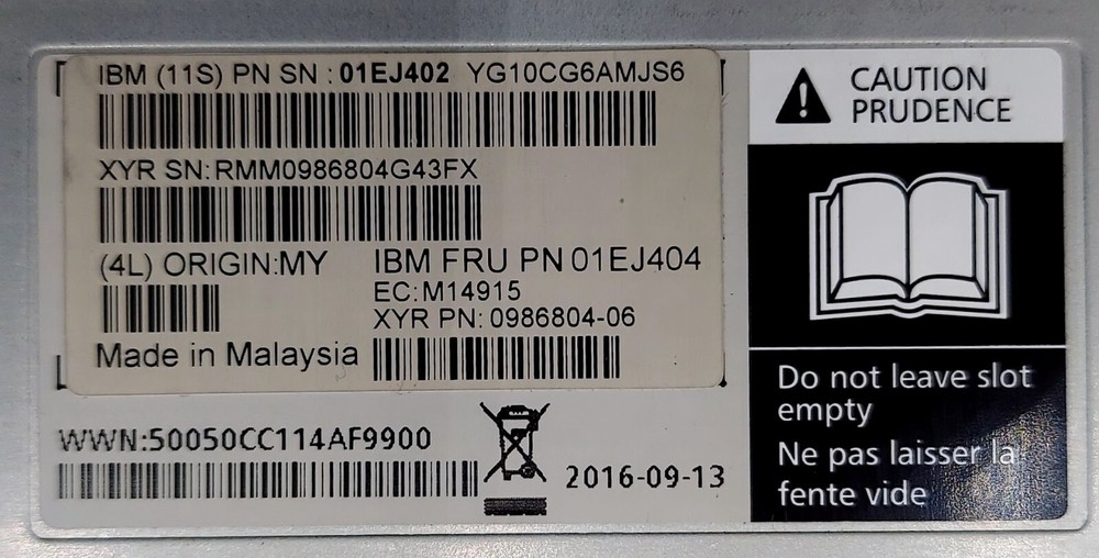 IBM 01EJ404 V7000 Node Controller w/ 4x PLRXPL-VC-SH4-C3 SFPs
