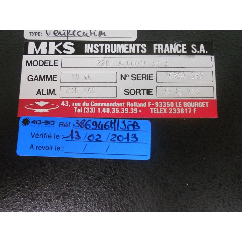 VACUUM SENSOR MKS BARATRON 220BA