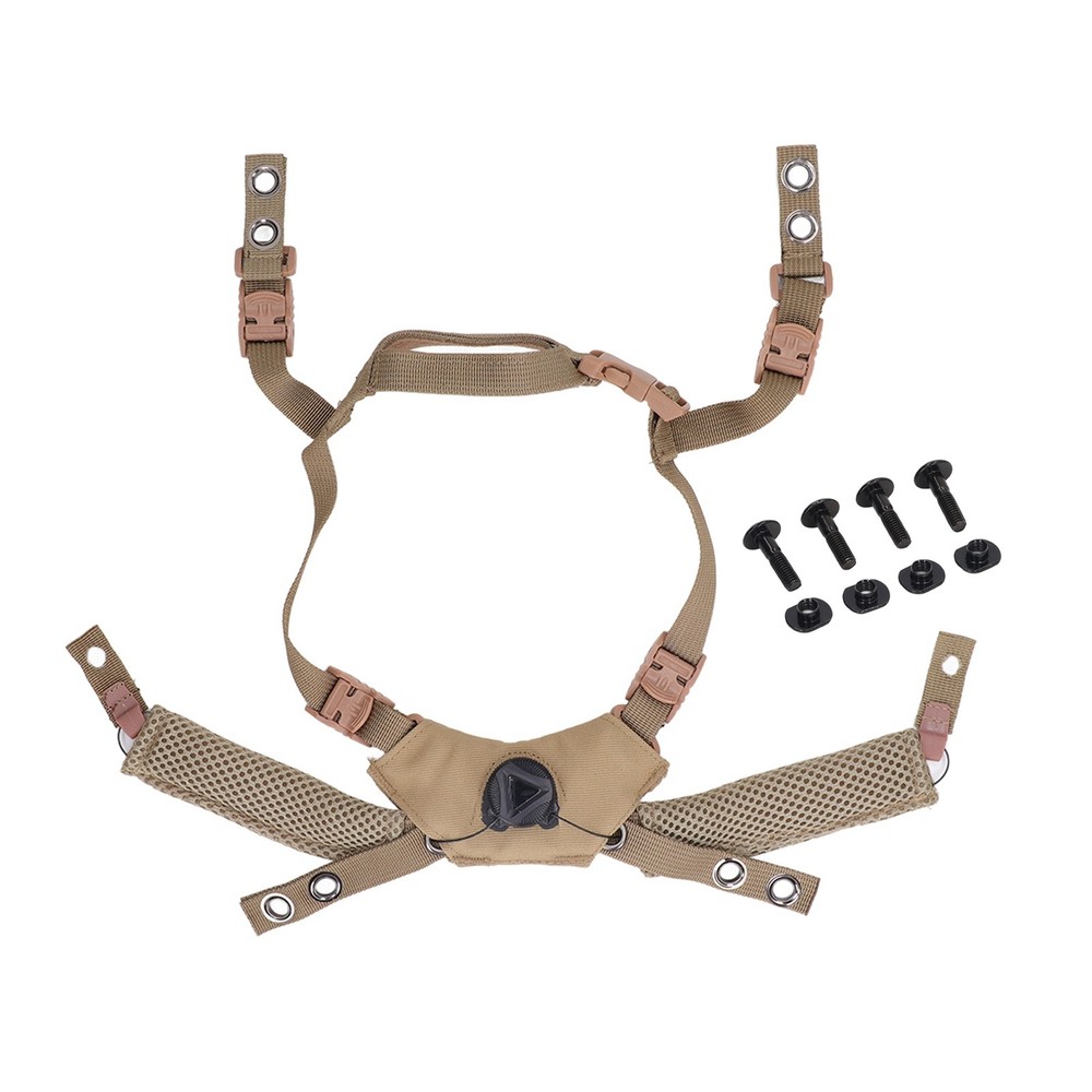 (Tan)Adjustable Dial Suspension System Chin Strap For Fast MICH Helmet WP New