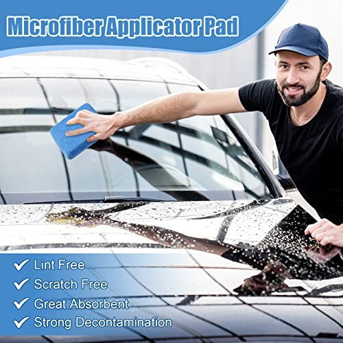 32 Pcs Microfiber Applicator Pads Soft Microfiber Foam Buffing Car Blue