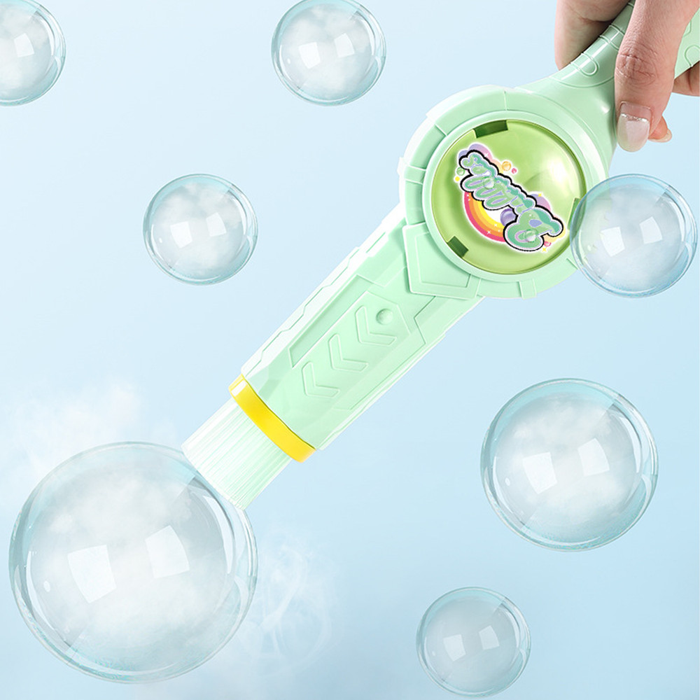 Smoke bubble machine, magic smoke bubble stick with gloves, bouncy bubble stick