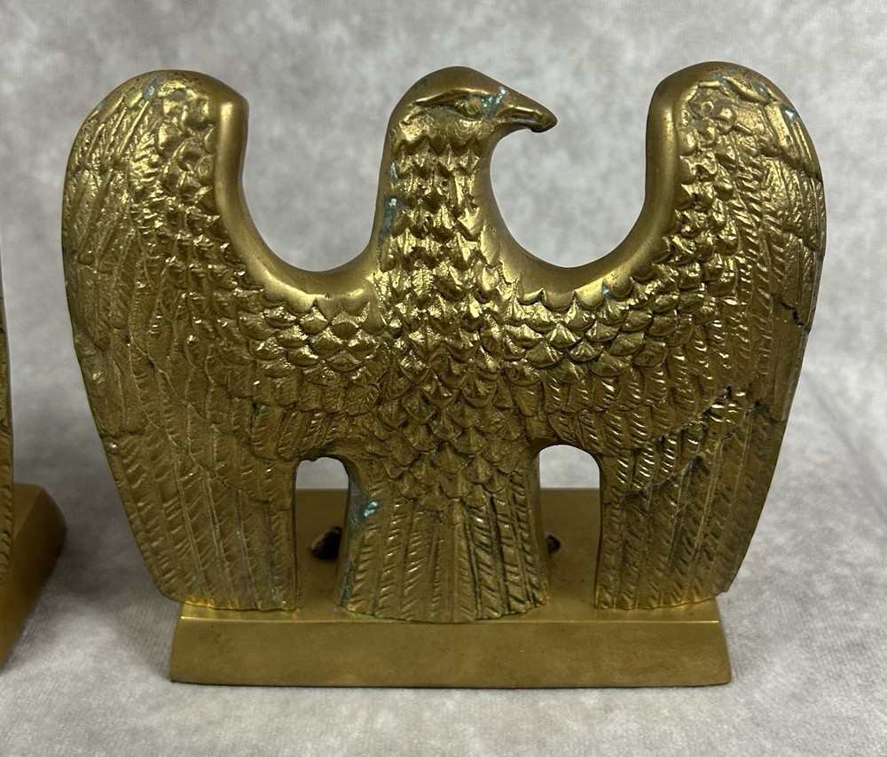 Vintage Brass Eagle Bookends 1960s