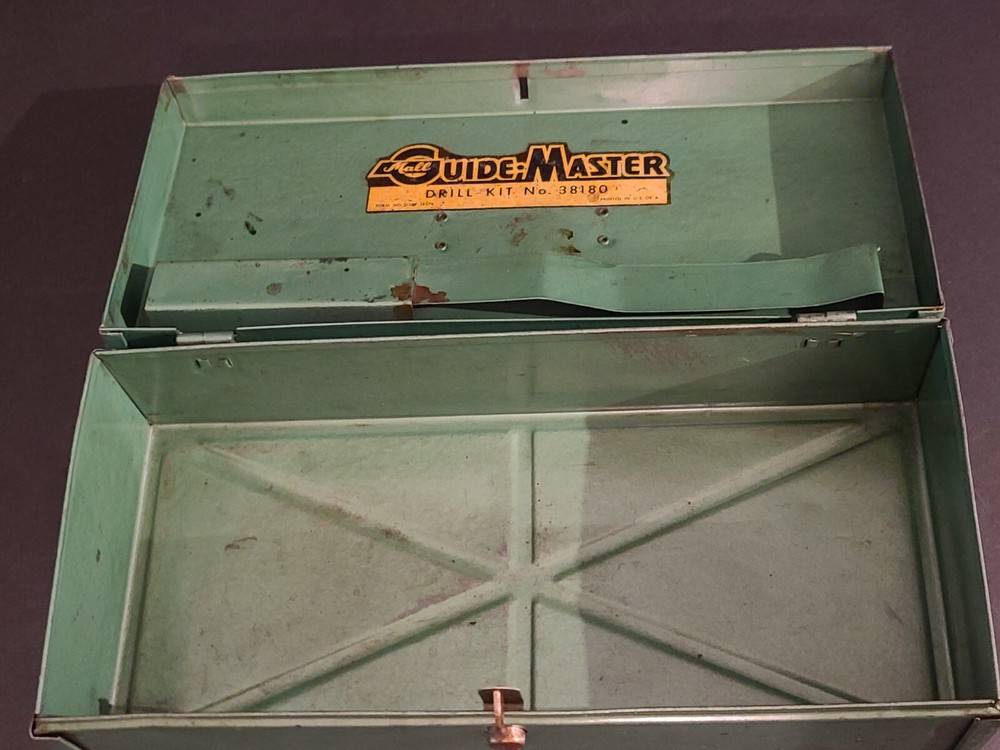 Vintage Guidemaster Drill Kit Metal Box