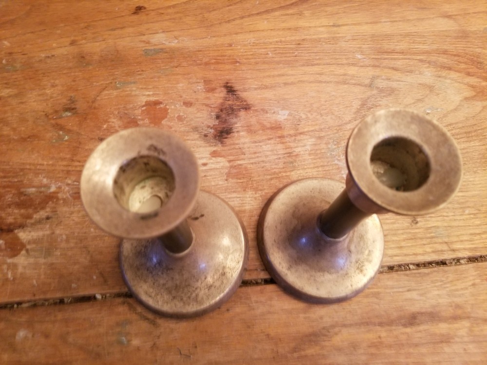 2 Vintage Antique Candlestick Holders