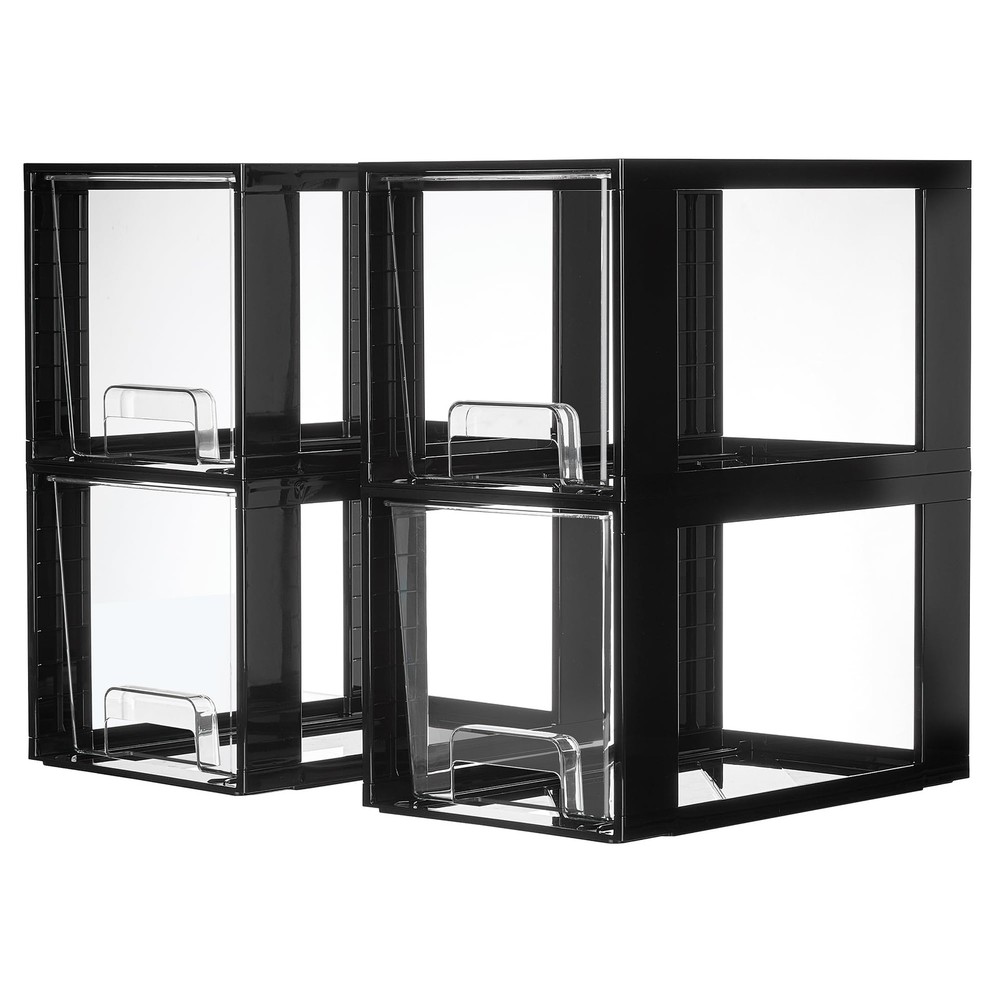 Vtopmart 4 Pack Large Stackable Acrylic Storage Drawers Bathroom Closet Organize