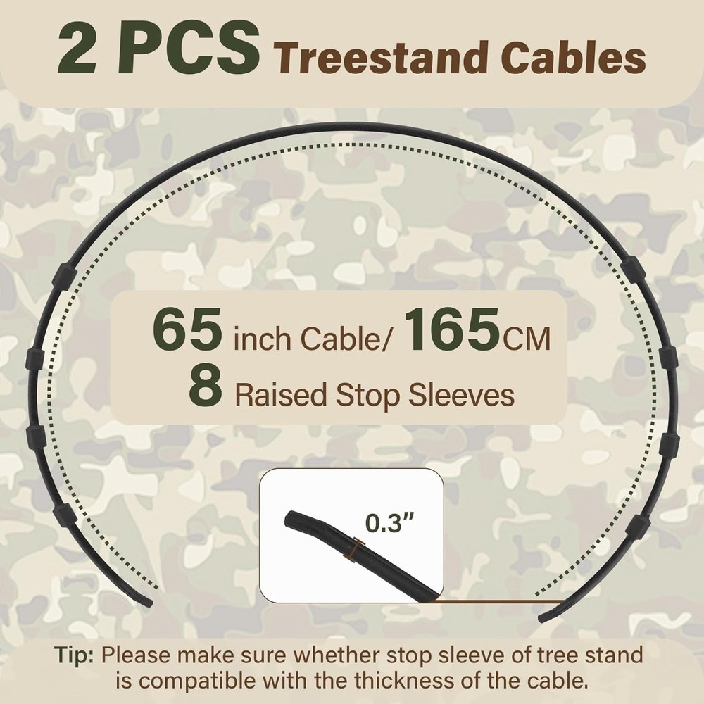Climbing Tree Stand Replacement Cables for Summit Climber, 65" Hang on Climber T