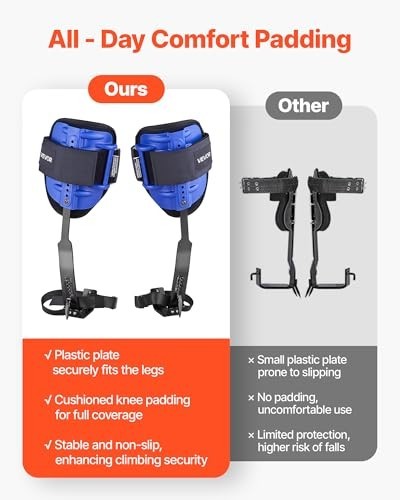 Height-Adjustable Tree Climbing Spikes, 350lbs Load Capacity, Arborist Gear, Cli