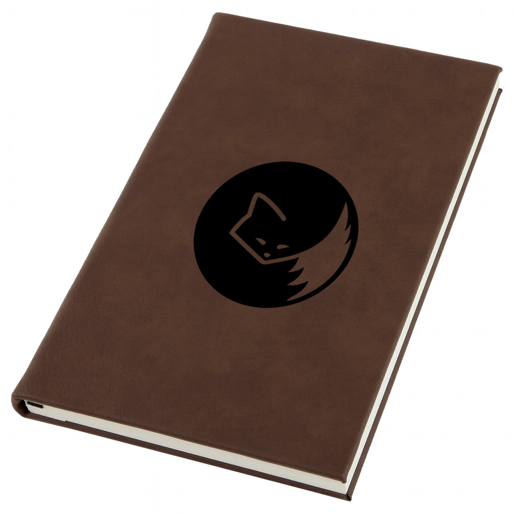 Mischievous Fox Engraved Leather Journal, Personal Planner with Lined Pages