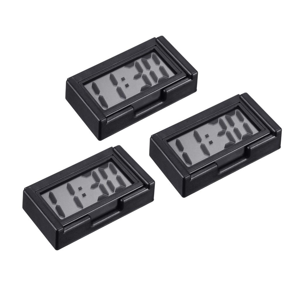 Durable 3 Pack Mini Digital Clock Small Adhesive Stick On Battery Operated Clock