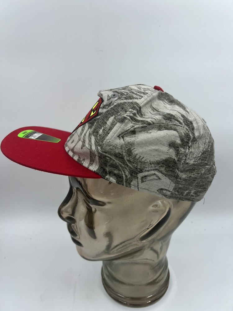 DC Comics Superman Cap Grey Red Brim Hat Youth One Size