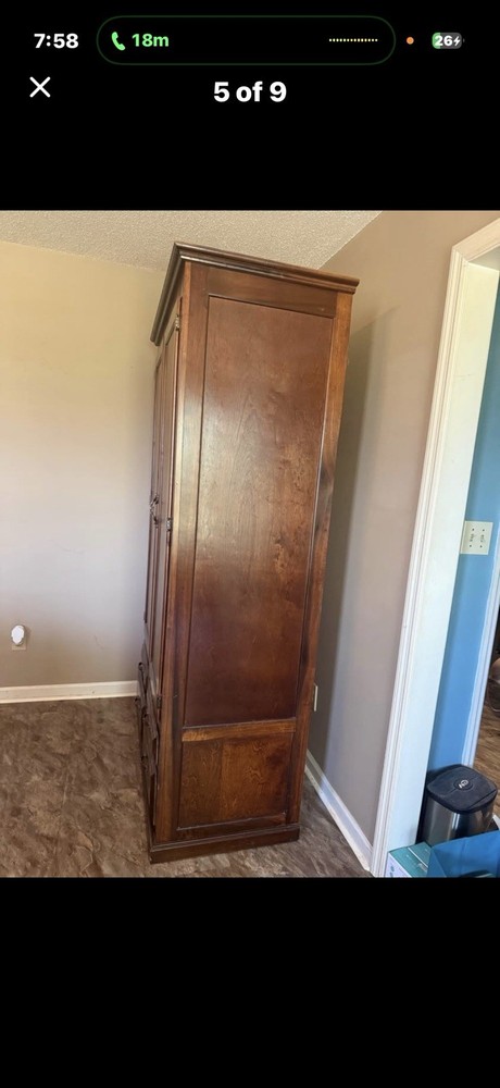 Vintage Handmade Armoire Solid Wood