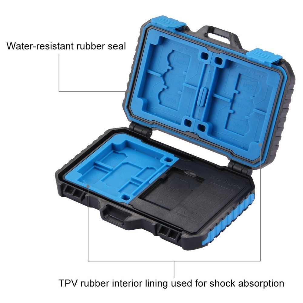 22 Slot SIM SD TF CF MSD Memory Card Reader Holder Case Storage Organizer Box