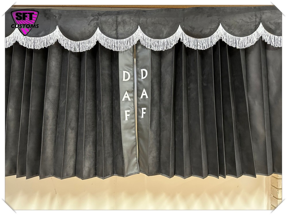 DUTCH STYLE TRUCK CURTAINS DOUBLE LINED BLACK DAF
