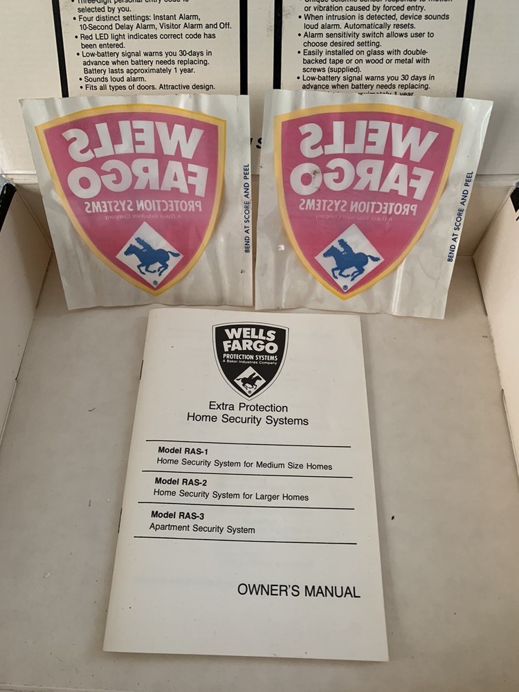 Wells Fargo Vintage Home security system Model RAS-3 **READ DESCRIPTION**